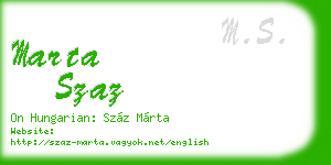 marta szaz business card