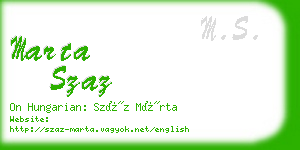 marta szaz business card